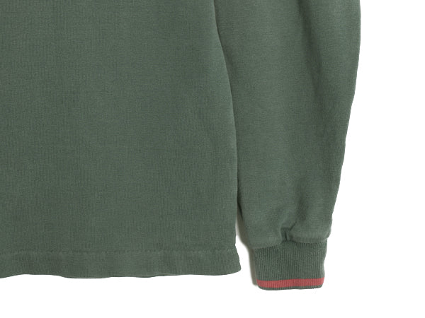 80s USA製 エルエルビーン モックネック ボーダー 長袖 Tシャツ メンズ L ヴィンテージ ロンT ラガーシャツ 素材 ヘビーウェイト コットン