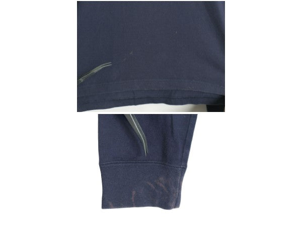 ラルフローレン 長袖 ラガーシャツ レディース L / 古着 ポロ ラグビー 長袖シャツ ポロシャツ ワンポイント カットソー ゆったり ネイビー