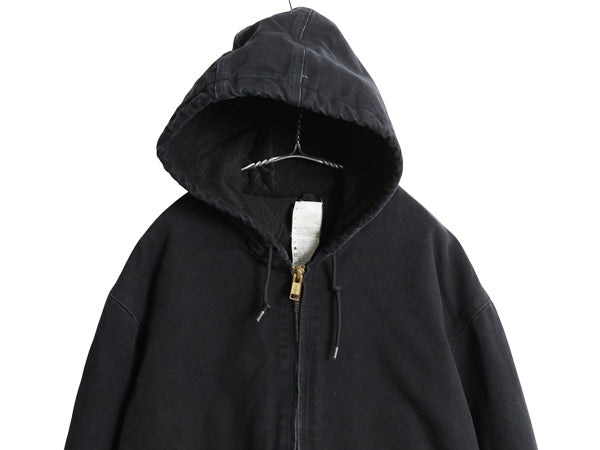 00s US企画 カーハート アクティブ ジャケット メンズ XL オールド ワーク ダック パーカー 中綿 キルティング ライナー ブルゾン ブラック