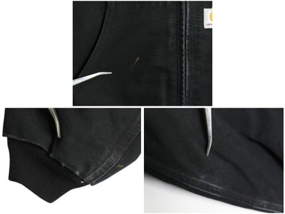 00s US企画 カーハート アクティブ ジャケット メンズ XL オールド ワーク ダック パーカー 中綿 キルティング ライナー ブルゾン ブラック