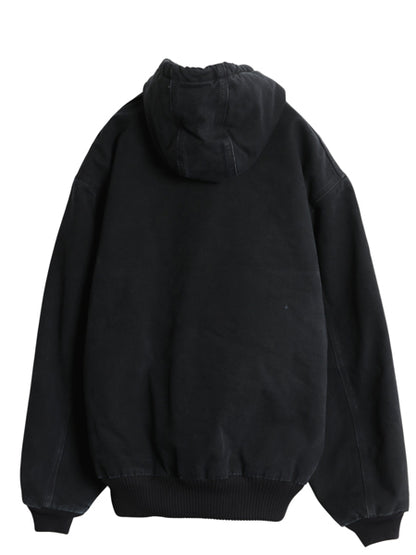 00s US企画 カーハート アクティブ ジャケット メンズ XL オールド ワーク ダック パーカー 中綿 キルティング ライナー ブルゾン ブラック