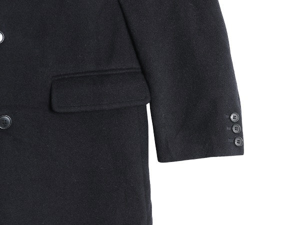 90s イギリス製 Gloverall ダブル チェスター コート メンズ L / オールド メルトン ウール フィールド ロングコート きれいめ 濃紺 英国製