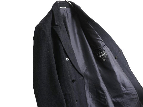 90s イギリス製 Gloverall ダブル チェスター コート メンズ L / オールド メルトン ウール フィールド ロングコート きれいめ 濃紺 英国製