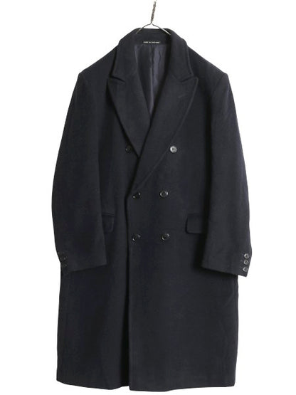 90s イギリス製 Gloverall ダブル チェスター コート メンズ L / オールド メルトン ウール フィールド ロングコート きれいめ 濃紺 英国製