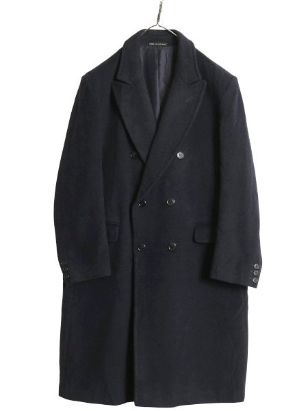 90s イギリス製 Gloverall ダブル チェスター コート メンズ L / オールド メルトン ウール フィールド ロングコート きれいめ 濃紺 英国製