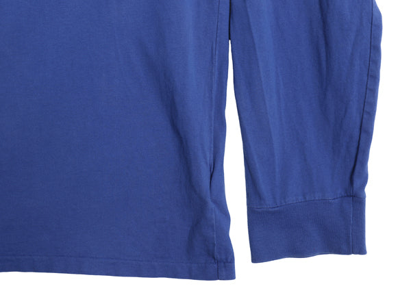 ミドルポニー ポロ ラルフローレン 長袖 Tシャツ メンズ L ロンT ロングスリーブ 袖プリント ワンポイント カットソー シングルステッチ 青