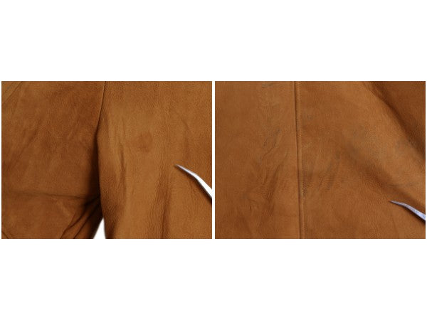 60s USA製 マクレガー 本革 レザー ジャケット メンズ S 程 ヴィンテージ フルジップ ヌバック スウェード ライナー付き ハーフ コート 茶