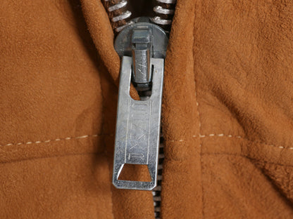 60s USA製 マクレガー 本革 レザー ジャケット メンズ S 程 ヴィンテージ フルジップ ヌバック スウェード ライナー付き ハーフ コート 茶