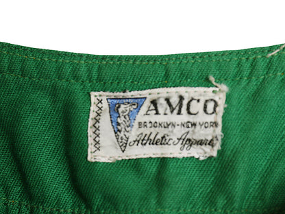 40s 50s ★ AMCO ベースボール シャツ メンズ M ヴィンテージ 半袖シャツ マチ付き シャムロック フェルト ワッペン ゲームシャツ コットン