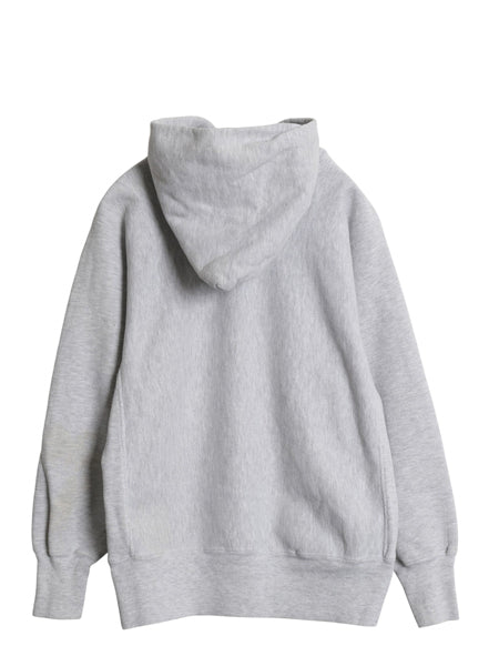 90s ★ チャンピオン リバースウィーブ 3段 プリント スウェット パーカー メンズ M 古着 オールド トレーナー 裏起毛 カレッジ 霜降り 灰