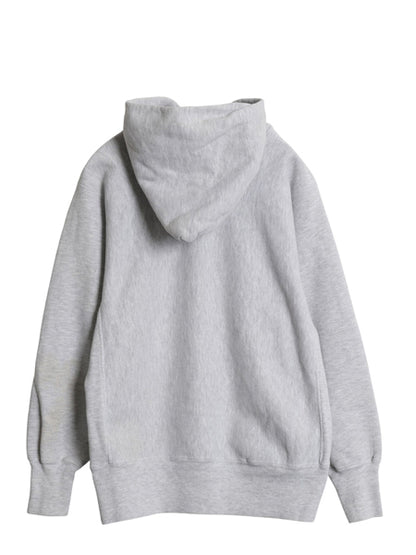 90s ★ チャンピオン リバースウィーブ 3段 プリント スウェット パーカー メンズ M 古着 オールド トレーナー 裏起毛 カレッジ 霜降り 灰