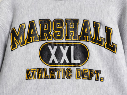 90s ★ チャンピオン リバースウィーブ 3段 プリント スウェット パーカー メンズ M 古着 オールド トレーナー 裏起毛 カレッジ 霜降り 灰