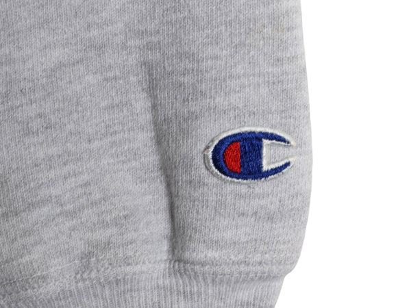 90s ★ チャンピオン リバースウィーブ 3段 プリント スウェット パーカー メンズ M 古着 オールド トレーナー 裏起毛 カレッジ 霜降り 灰