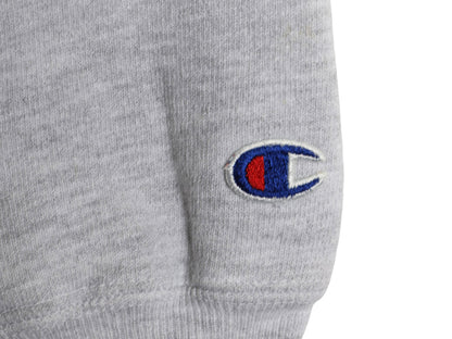 90s ★ チャンピオン リバースウィーブ 3段 プリント スウェット パーカー メンズ M 古着 オールド トレーナー 裏起毛 カレッジ 霜降り 灰