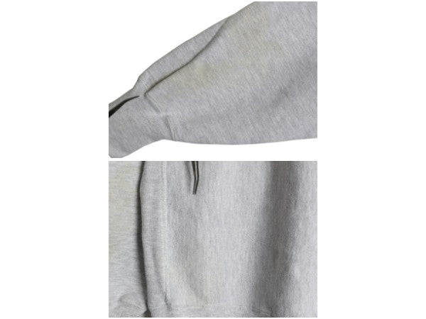 90s ★ チャンピオン リバースウィーブ 3段 プリント スウェット パーカー メンズ M 古着 オールド トレーナー 裏起毛 カレッジ 霜降り 灰