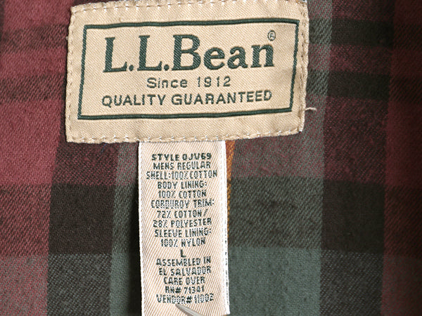 エルエルビーン ダック ハンティング ジャケット メンズ L / アウトドア カバーオール フィールド ハーフ コート フランネル ライナー付き