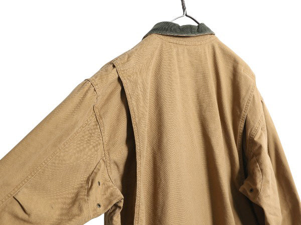 エルエルビーン ダック ハンティング ジャケット メンズ L / アウトドア カバーオール フィールド ハーフ コート フランネル ライナー付き