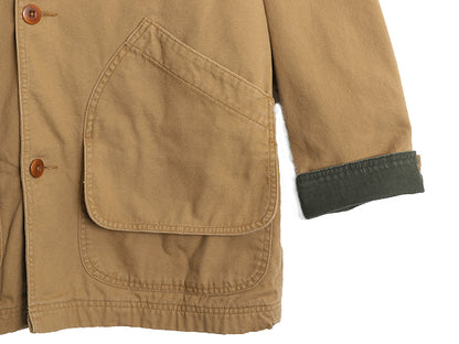 エルエルビーン ダック ハンティング ジャケット メンズ L / アウトドア カバーオール フィールド ハーフ コート フランネル ライナー付き