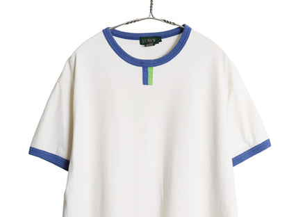 90s USA製 ジェイクルー チョコチン リンガー 半袖 Tシャツ メンズ XL / オールド 巨人タグ ヘビーウェイト コットン 無地 白 大きいサイズ