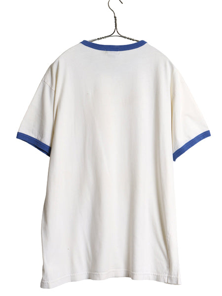 90s USA製 ジェイクルー チョコチン リンガー 半袖 Tシャツ メンズ XL / オールド 巨人タグ ヘビーウェイト コットン 無地 白 大きいサイズ