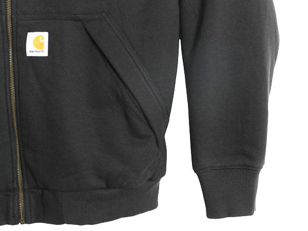 US企画 カーハート 裏 ボア フルジップ スウェット パーカー メンズ M パイル フリース ジャケット トレーナー Rain Defender 撥水加工 黒