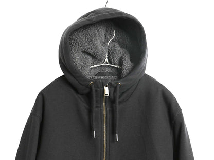 US企画 カーハート 裏 ボア フルジップ スウェット パーカー メンズ M パイル フリース ジャケット トレーナー Rain Defender 撥水加工 黒