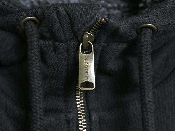 US企画 カーハート 裏 ボア フルジップ スウェット パーカー メンズ M パイル フリース ジャケット トレーナー Rain Defender 撥水加工 黒