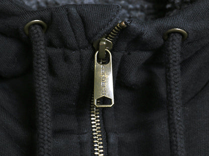 US企画 カーハート 裏 ボア フルジップ スウェット パーカー メンズ M パイル フリース ジャケット トレーナー Rain Defender 撥水加工 黒