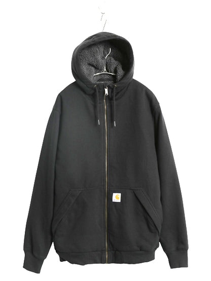 US企画 カーハート 裏 ボア フルジップ スウェット パーカー メンズ M パイル フリース ジャケット トレーナー Rain Defender 撥水加工 黒