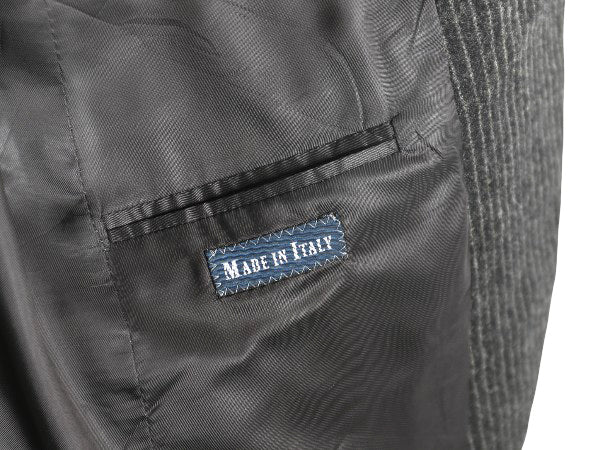 デッドストック 90s イタリア製 ポロ ラルフローレン テーラード ジャケット メンズ M 程 ブレザー フラノ ウール カシミヤ ストライプ 灰