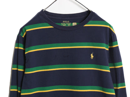 ポロ ラルフローレン ボーダー 長袖 Tシャツ キッズ XL メンズ S 程 ロンT ロングスリーブ コットン ワンポイント カットソー マルチカラー
