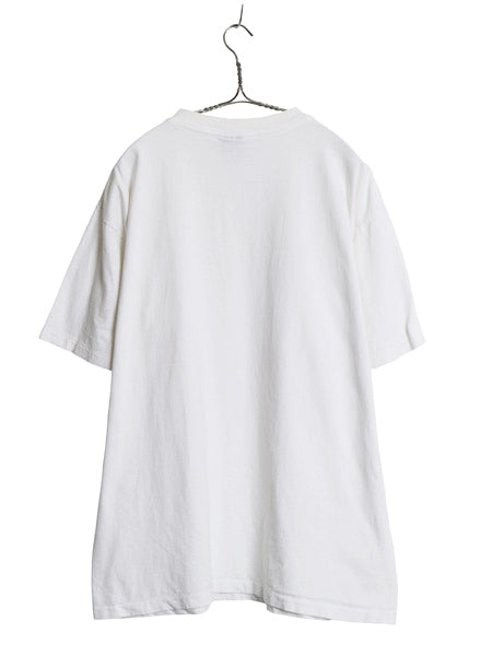 90s ネコ アート イラスト プリント Tシャツ メンズ レディース XL / オールド アニマル キャラクター シングルステッチ 大きいサイズ 白