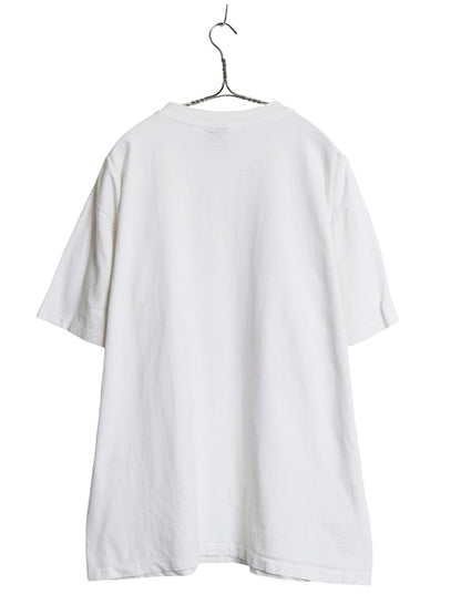 90s ネコ アート イラスト プリント Tシャツ メンズ レディース XL / オールド アニマル キャラクター シングルステッチ 大きいサイズ 白