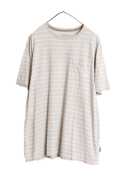パタゴニア ボーダー ポケット付き 半袖 Tシャツ メンズ XL / 19年製 アウトドア ポケT オーガニック コットン ツートン 薄手 大きいサイズ