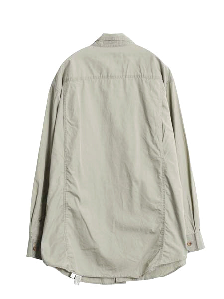 00s オービス 長袖 フィッシング シャツ メンズ L / オールド アウトドア サファリ ワーク コットン 長袖シャツ 無地 ポケット付き カーキ