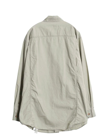 00s オービス 長袖 フィッシング シャツ メンズ L / オールド アウトドア サファリ ワーク コットン 長袖シャツ 無地 ポケット付き カーキ