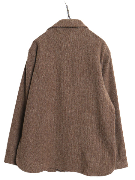 70s USA製 ウールリッチ CPO ウール シャツ メンズ L / ヴィンテージ 白タグ ヘビーウェイト ジャケット 長袖シャツ ポケット付き ブラウン
