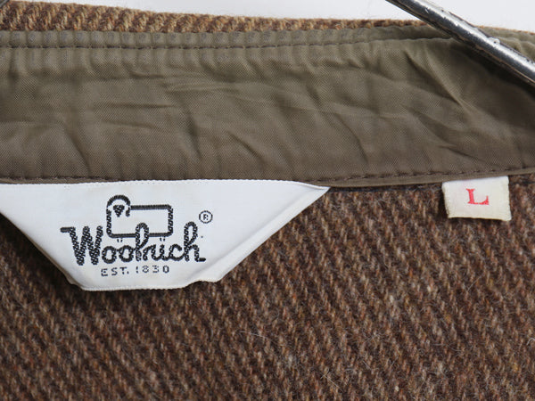 70s USA製 ウールリッチ CPO ウール シャツ メンズ L / ヴィンテージ 白タグ ヘビーウェイト ジャケット 長袖シャツ ポケット付き ブラウン