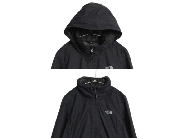 US企画 ノースフェイス DRYVENT マウンテンパーカー ジャケット レディース XL 古着 フルジップ ナイロン マンパ ジャンパー ハイネック 黒