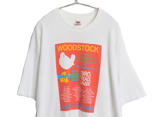 90s USA製 ウッドストック アート イラスト プリント Tシャツ メンズ XXL / オールド 当時物 ロック バンド シングルステッチ 大きいサイズ