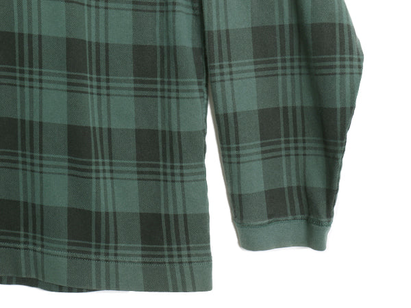 90's オールド ギャップ ヘンリーネック 長袖 Tシャツ メンズ XL 旧タグ ロンT ヘビーウェイト ストレッチ コットン チェック 大きいサイズ