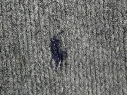 90s ポロ ラルフローレン フルジップ ニット セーター ジャケット メンズ L / オールド ラム ウール カーディガン ハイネック ドライバーズ