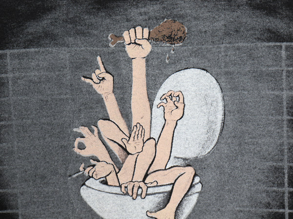 90s USA製 ★ 88FINGERSLOUIE メタリカ パロディ イラスト プリント Tシャツ メンズ XL / 古着 オールド 当時物 バンド ロック パンク 黒