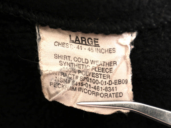 00s 米軍実物 ECWCS GEN2 フルジップ フリース ジャケット メンズ L 01年製 オールド ミリタリー アーミー ブルゾン 軍物 ポーラテック 黒