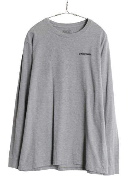パタゴニア 両面 プリント 長袖 Tシャツ メンズ L / 17年製 アウトドア ロンT ロングスリーブ P6 バックプリント オーガニック コットン 灰