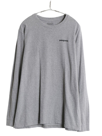 パタゴニア 両面 プリント 長袖 Tシャツ メンズ L / 17年製 アウトドア ロンT ロングスリーブ P6 バックプリント オーガニック コットン 灰