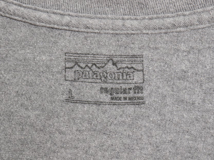パタゴニア 両面 プリント 長袖 Tシャツ メンズ L / 17年製 アウトドア ロンT ロングスリーブ P6 バックプリント オーガニック コットン 灰
