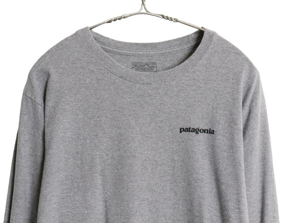パタゴニア 両面 プリント 長袖 Tシャツ メンズ L / 17年製 アウトドア ロンT ロングスリーブ P6 バックプリント オーガニック コットン 灰