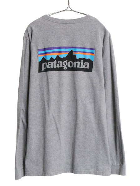 パタゴニア 両面 プリント 長袖 Tシャツ メンズ L / 17年製 アウトドア ロンT ロングスリーブ P6 バックプリント オーガニック コットン 灰