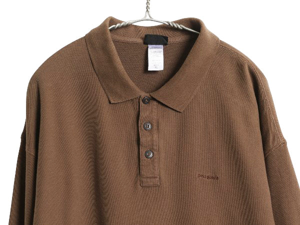 パタゴニア 鹿の子 長袖 ポロシャツ メンズ XL 古着 06年製 長袖シャツ ロングスリーブ オーガニック コットン カットソー 大きいサイズ 茶